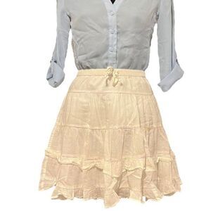 White Frilly Sequined Skirt Junior’s Small